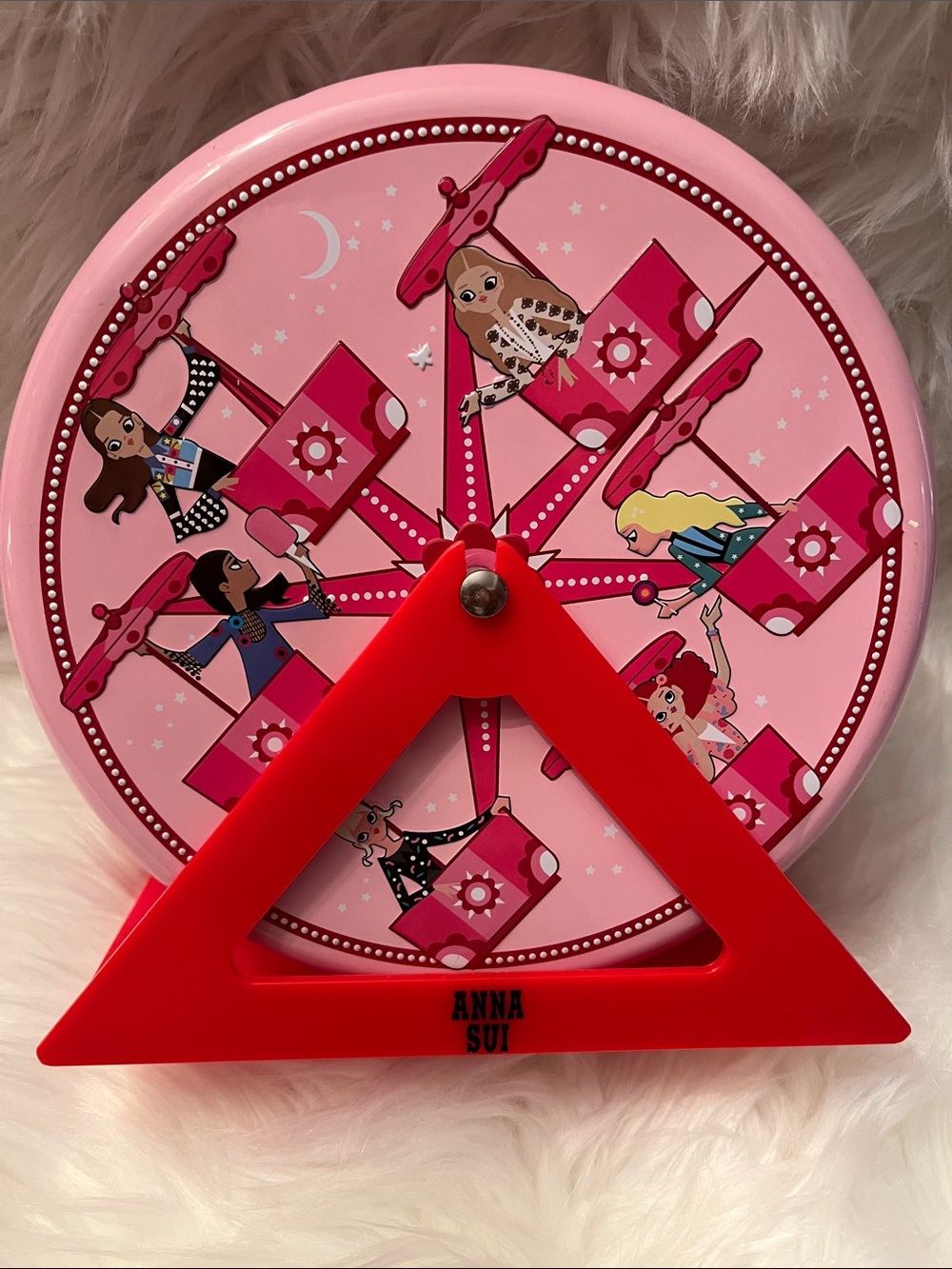 Anna Sui Pink and Red Ferris Wheel Cosmetic Case